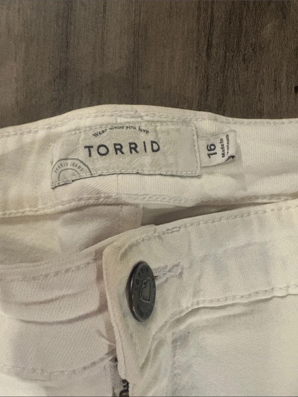 torrid White Cuffed Denim Shorts